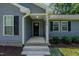 Close-up of the front entrance, featuring a black door, white trim, and the house number at 169 Forest Dr, Graham, NC 27253