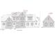 Detailed architectural drawing of a two-story home with brick facade and intricate roof detailing at 227 Gaines Trail Trl, Pittsboro, NC 27312