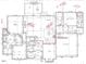 Detailed first floor plan showing the layout of the kitchen, living room, and bedrooms at 227 Gaines Trail Trl, Pittsboro, NC 27312