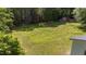 Expansive backyard showcasing lush greenery, a shed, and a peaceful setting at 282 Cooke Rd, Louisburg, NC 27549