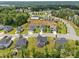 Beautiful aerial view of a residential community, complete with a swimming pool, pond, and parking area at 33 E Ravano Dr, Clayton, NC 27527