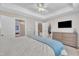 Spacious bedroom offering ample closet space and a view into ensuite bathroom at 342 Westgrove Ct, Durham, NC 27703