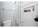 Updated shower with glass door and tiled walls at 4604 Townesbury Ln, Raleigh, NC 27612