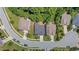 Birds-eye view of homes and surrounding neighborhood offers a sense of community and well-maintained landscaping at 516 Culmore Dr, Fuquay Varina, NC 27526