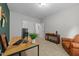 Home office with modern desk, comfortable chair, and neutral carpet floors for a productive work environment at 516 Culmore Dr, Fuquay Varina, NC 27526