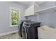 Convenient laundry room with modern washer and dryer, and plenty of storage space at 5405 Overdale Ln, Raleigh, NC 27603