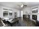 Cozy living space with fireplace, sleek furniture and decor for a relaxed atmosphere at 60 Falling Leaf Ln, Benson, NC 27504