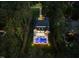 Night aerial view of stunning home with pool, manicured lawn, and lush surrounding trees at 7545 Hasentree Club Dr, Wake Forest, NC 27587