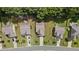 Aerial view showcases homes with well-kept lawns, mature trees, and private driveways, under a sunny sky at 8132 Wheeler Woods Dr, Apex, NC 27539