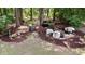 Relaxing backyard with a cozy fire pit area, perfect for outdoor entertaining and enjoying nature at 8132 Wheeler Woods Dr, Apex, NC 27539
