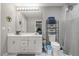 Bathroom features a large vanity with dual sinks, tile floor, and a toilet at 9801 Honeycutt Rd, Raleigh, NC 27614