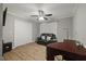 Open living room featuring luxury vinyl flooring, fireplace and lots of seating at 9801 Honeycutt Rd, Raleigh, NC 27614