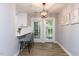 Charming breakfast nook featuring a pendant light and glass doors to the exterior at 103 Summerlin Dr Dr, Chapel Hill, NC 27514