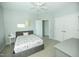 The bedroom features grey walls, a ceiling fan, and a double door closet at 1041 Pemberly Ave, Morrisville, NC 27560
