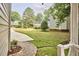 Landscaped front yard shows sidewalk, curb appeal, and a traditional neighborhood setting at 106 Rock Nest Ct, Morrisville, NC 27560