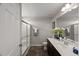 Neutral bathroom featuring a walk-in shower, vanity, and ample space for convenience at 1108 Renewal Pl, Raleigh, NC 27603