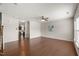 Living room featuring hardwood floors and an open layout, offering a bright and airy space for modern living at 1108 Renewal Pl, Raleigh, NC 27603