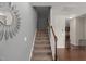 A staircase that highlights the transition from the living area to the upper levels of the home at 1108 Renewal Pl, Raleigh, NC 27603