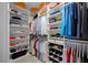 Organized walk-in closet featuring custom shelving and ample storage at 111 Stone Park Dr, Wake Forest, NC 27587