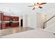 Open floorplan connecting the kitchen, dining, and living areas, creating a spacious atmosphere at 120 Ryder Cup Cir, Raleigh, NC 27603