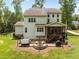 A spacious backyard featuring a patio with a fire pit, hot tub, and a screened porch for outdoor relaxation at 12216 Kyle Abbey Ln, Raleigh, NC 27613