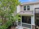 An elevated angle showcasing the home's screened in porch that is ready for relaxing in the shade at 1413 Glenwater Dr, Cary, NC 27519