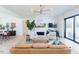 Inviting living area featuring a fireplace and sliding glass doors to the outside at 15 Magnolia Ln, Youngsville, NC 27596