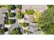 An aerial view shows the property's proximity to neighborhood amenities, tree coverage, and quiet streets at 206 Lake Brandt Dr, Cary, NC 27519