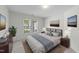 Comfortable bedroom featuring decor, carpet flooring, and natural light from the windows creating a peaceful retreat at 206 Lake Brandt Dr, Cary, NC 27519
