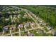 Expansive aerial view of the neighborhood with lush trees surrounding the homes at 2661 Silver Bend Dr, Apex, NC 27539