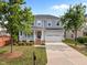 Beautiful two-story home with a front porch, attached garage, and lush green lawn with mature trees at 324 Farrow Glen Loop, Cary, NC 27519