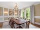 Formal dining room with natural light, chandelier and classic trim at 3347 Alamance Dr, Raleigh, NC 27609