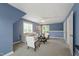 Cozy living room with blue walls and neutral-toned furniture, perfect for relaxing or entertaining guests at 3908 Sterling Ridge Ln, Durham, NC 27707