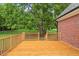 Spacious wooden back deck with railings, perfect for outdoor entertaining at 3912 Kildrummy Dr, Durham, NC 27705