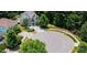 Aerial view of a neighborhood cul-de-sac at 407 Elm Farm Pl, Morrisville, NC 27560