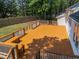 Large deck built off the rear of the home and perfect for entertaining at 408 Flagg Rd, Holly Springs, NC 27540