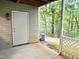 View from patio of the wooded backyard at 411 Gooseneck Dr # A1, Cary, NC 27513
