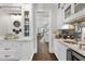 Gourmet kitchen boasts marble countertops, custom cabinets, and an open design for easy entertaining at 504 Yarmouth Rd, Raleigh, NC 27608