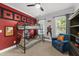 Themed ' bedroom with a bunk bed, a blue accent chair, and carpet at 517 Myrna Ln, Wake Forest, NC 27587