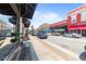 Ground-level street view highlighting the shops, planters, and benches that invite visitors and enhance downtown ambiance at 622 Sunset Ave, Apex, NC 27502