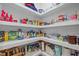 Organized walk-in pantry with ample shelving and storage space for all your culinary needs at 622 Sunset Ave, Apex, NC 27502