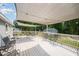 Spacious deck covered with shade sails and outdoor seating, perfect for entertaining at 701 Creekside Dr, Clayton, NC 27520