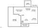 First-floor floor plan of a house with a deck, a garage, a kitchen, and a Gathering room at 8912 Erinsbrook Dr, Raleigh, NC 27617