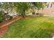 Spacious, well-maintained backyard featuring lush green grass and a charming wooden fence at 101 Deerwalk Ct, Cary, NC 27513