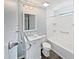 Traditional bathroom features marble countertop vanity and shower-tub combination at 117 Brierridge Dr, Apex, NC 27502