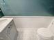 Charming powder room features beadboard paneling, and a pedestal sink at 117 Brierridge Dr, Apex, NC 27502