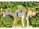 Aerial view of the home's location, surrounded by lush greenery and mature trees at 1209 Locharron Ln, Cary, NC 27511