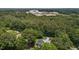 Overhead view capturing a neighborhood set amongst many trees with large buildings and a stadium in the distance at 2710 Broad St, Durham, NC 27704