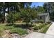 Landscaped front yard featuring lush greenery, flowering shrubs, and decorative stone accents at 2712 Broad St, Durham, NC 27704