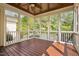 Enjoy the view from this screened porch with its wood ceiling and flooring at 3004 Montville Valley Ct, Cary, NC 27519